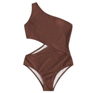 One Shoulder Cutout One Piece Bathing Suit